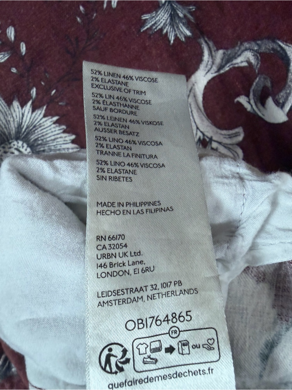Anthropologie Low-Rise Wide Leg Linen Blend Floral Pants - Picture 7 of 9